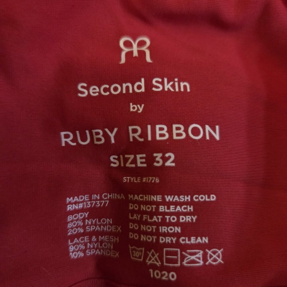 Ruby Ribbon Cherry Red Second Skin Lace Demiette … - image 5